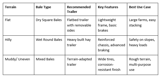 Custom bale hay trailers